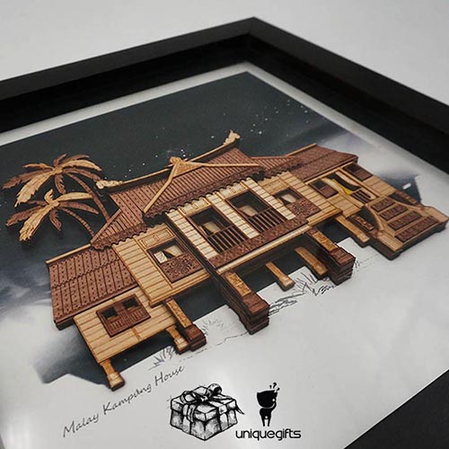 Custom 3D Multi Layer Art Photo Frame Malaysia Kampung House